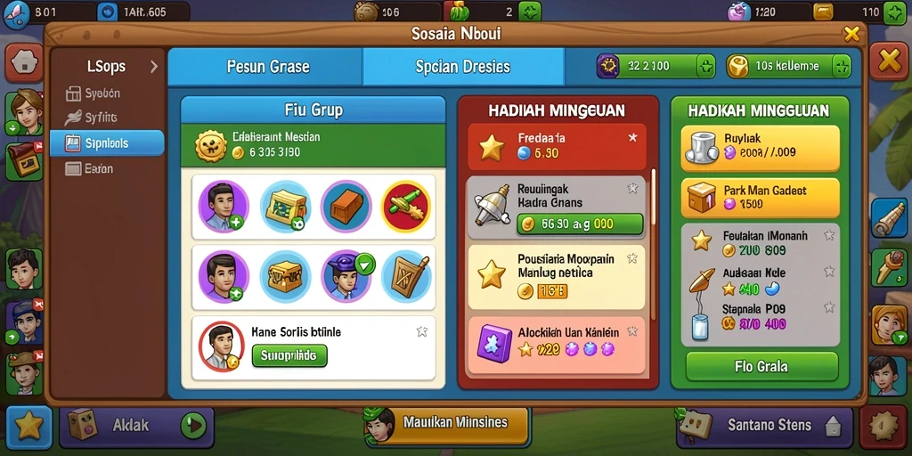 Tampilan permainan slot yang menarik dan colorful.